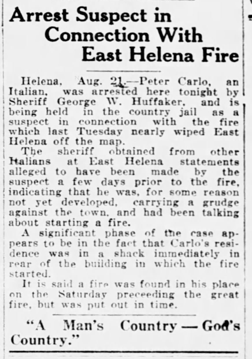East Helena Fire of 1919